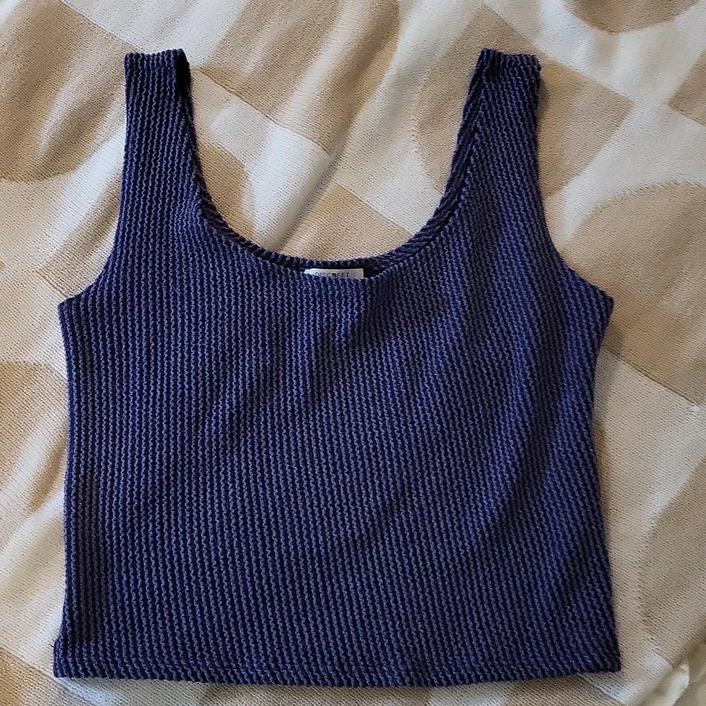 Super Cute Blue Ribbed Short & Tank Matching Set - Picture 4 of 4